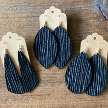 Load image into Gallery viewer, Black Palm Leather Earrings (additional styles)