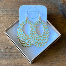 Load image into Gallery viewer, Mint Leopard Cork Earrings (additional styles available)