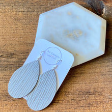 Load image into Gallery viewer, Light Gray Palm Leather Earrings (additional styles available)