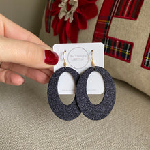 Load image into Gallery viewer, Holiday Shimmer Oval Hoops