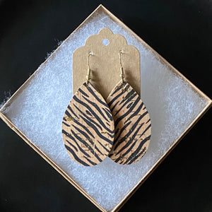 Tiger Print Cork with Gold Specks (12 Days of Earrings)