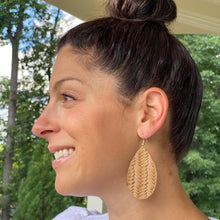 Load image into Gallery viewer, Braided Camel Leather Earrings (additional styles)