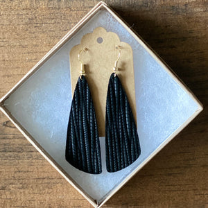 Black Palm Leather Earrings (additional styles)