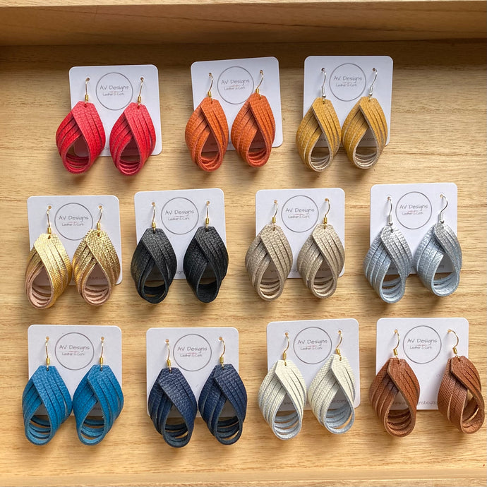 French Twist Leather Earrings