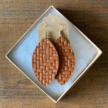 Load image into Gallery viewer, Saddle Basketweave Leather Earrings (additional styles available)