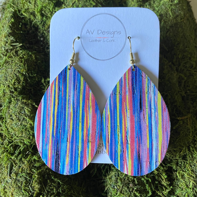 Havana Nights Striped Cork Earrings