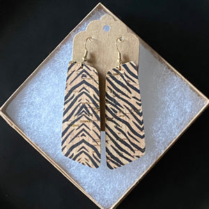 Tiger Print Cork with Gold Specks (12 Days of Earrings)