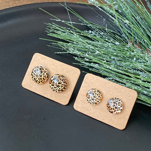 “Mommy and Me” Leopard Studs