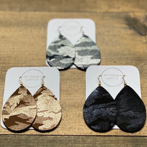 Camouflage Leather Earrings (additional styles available)