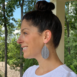Braided Ash Grey Leather Earrings (additional styles)
