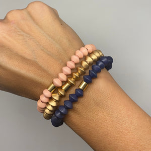 Wooden Saucer Bead Bracelets (more colors available)